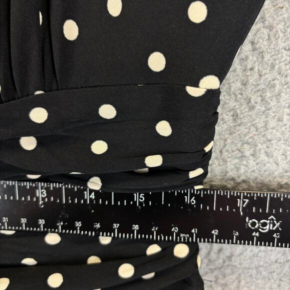 Evan Picone Dress 14 Rockabilly Pin Up Halter Fit Flare Polka Dot Swing Ruched - Picture 8 of 12